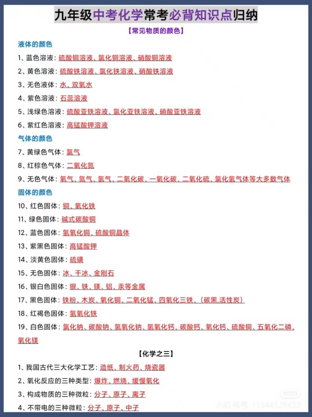 九年级中考化学常考必背知识点归纳燃梦学堂-中小学电子版资料下载：课件/试卷/教案/知识点全覆盖燃梦学堂